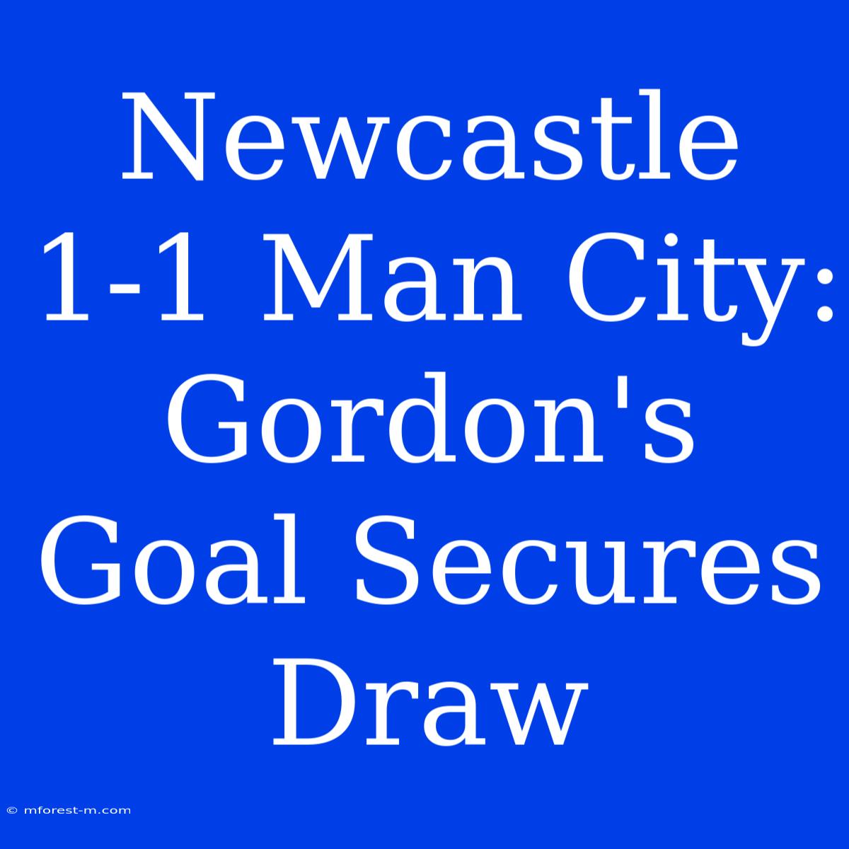 Newcastle 1-1 Man City: Gordon's Goal Secures Draw