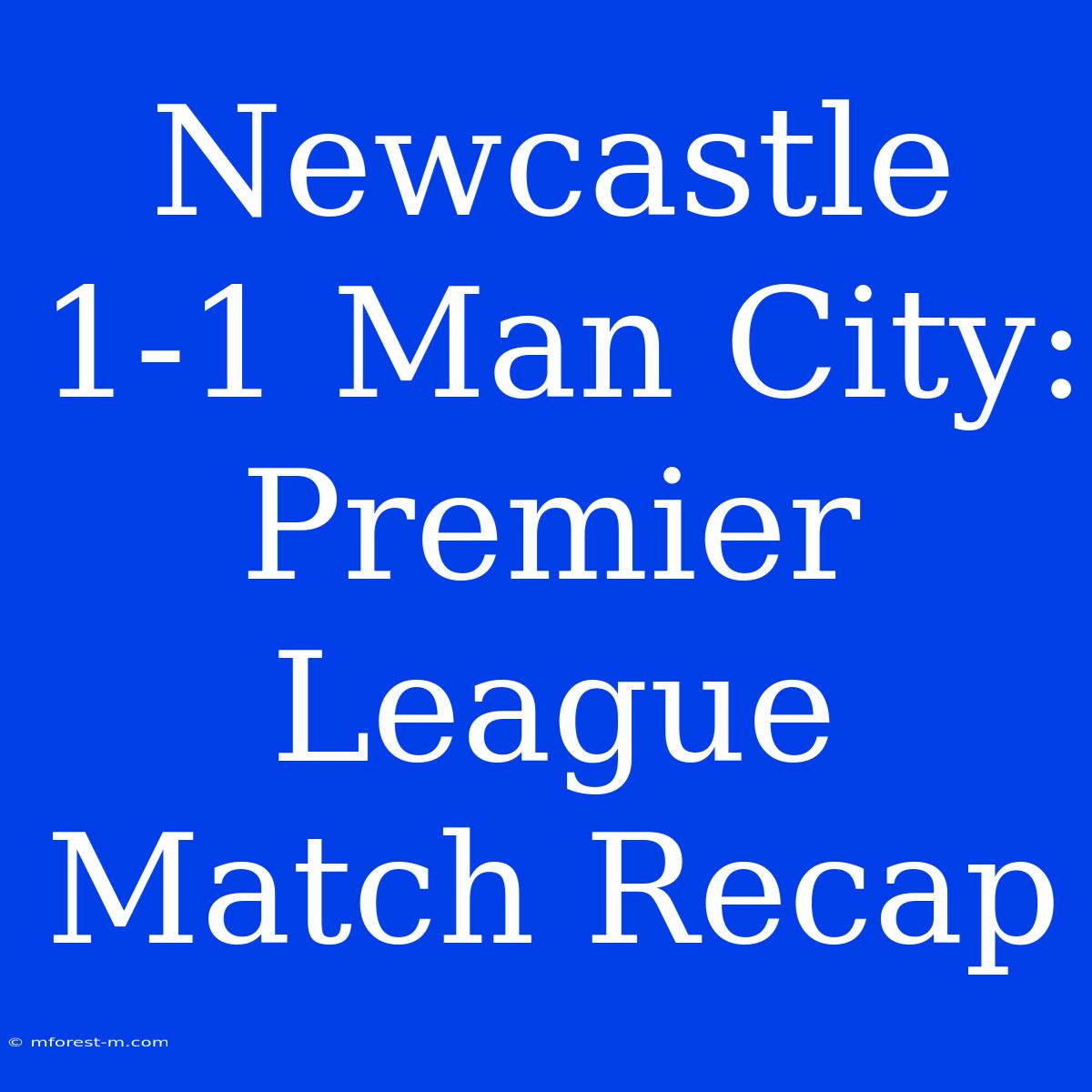 Newcastle 1-1 Man City: Premier League Match Recap