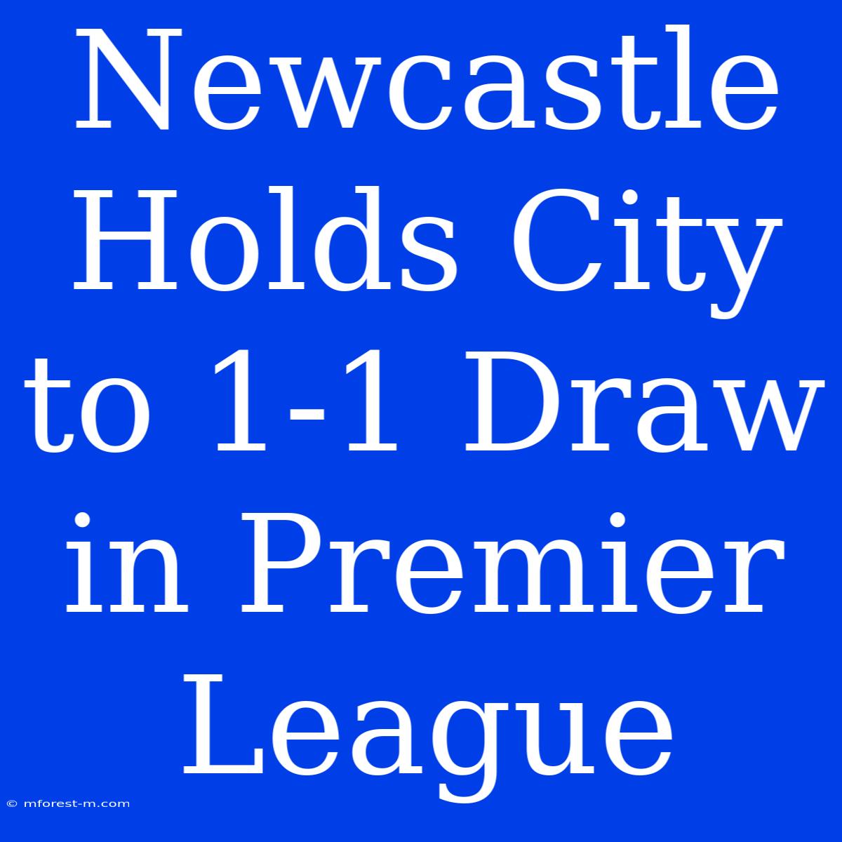 Newcastle Holds City To 1-1 Draw In Premier League 