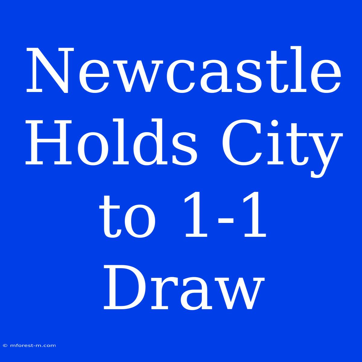 Newcastle Holds City To 1-1 Draw