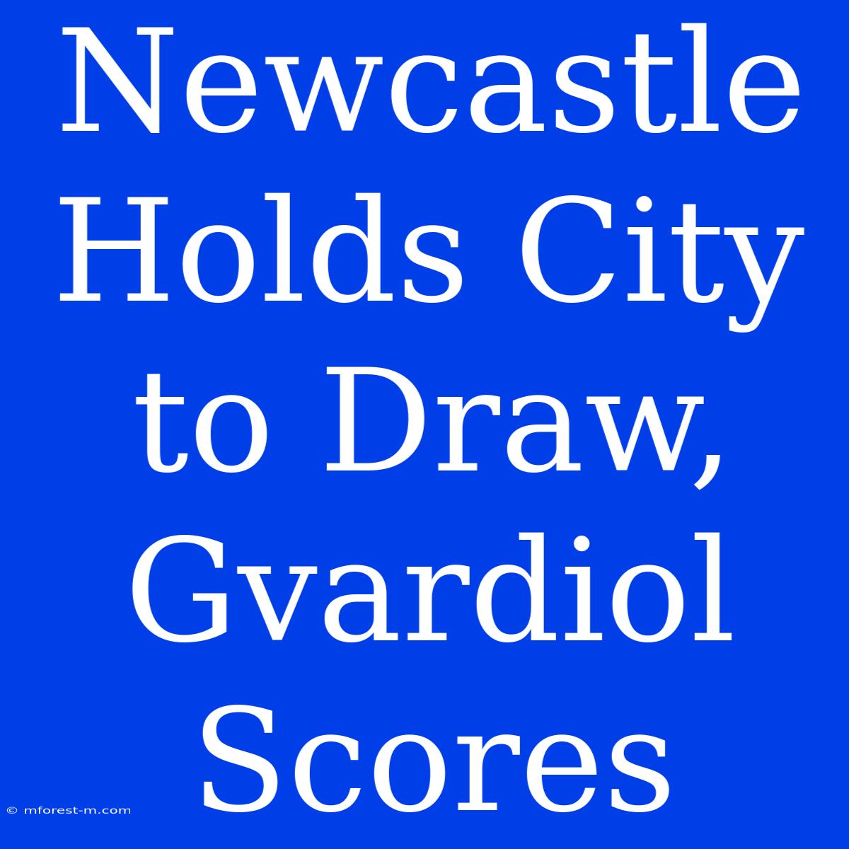 Newcastle Holds City To Draw, Gvardiol Scores