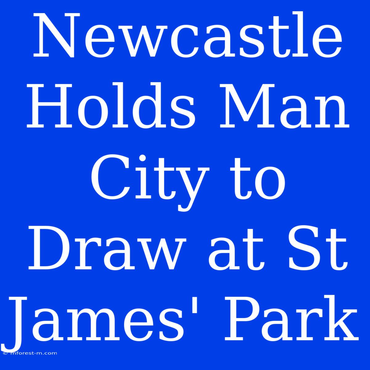 Newcastle Holds Man City To Draw At St James' Park