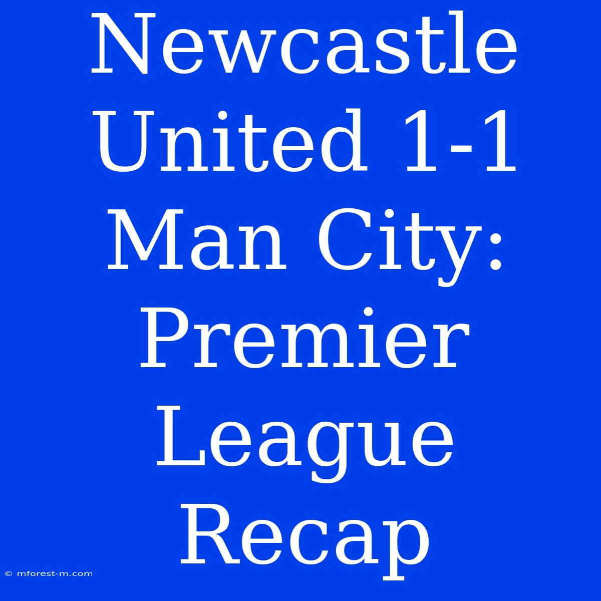 Newcastle United 1-1 Man City: Premier League Recap