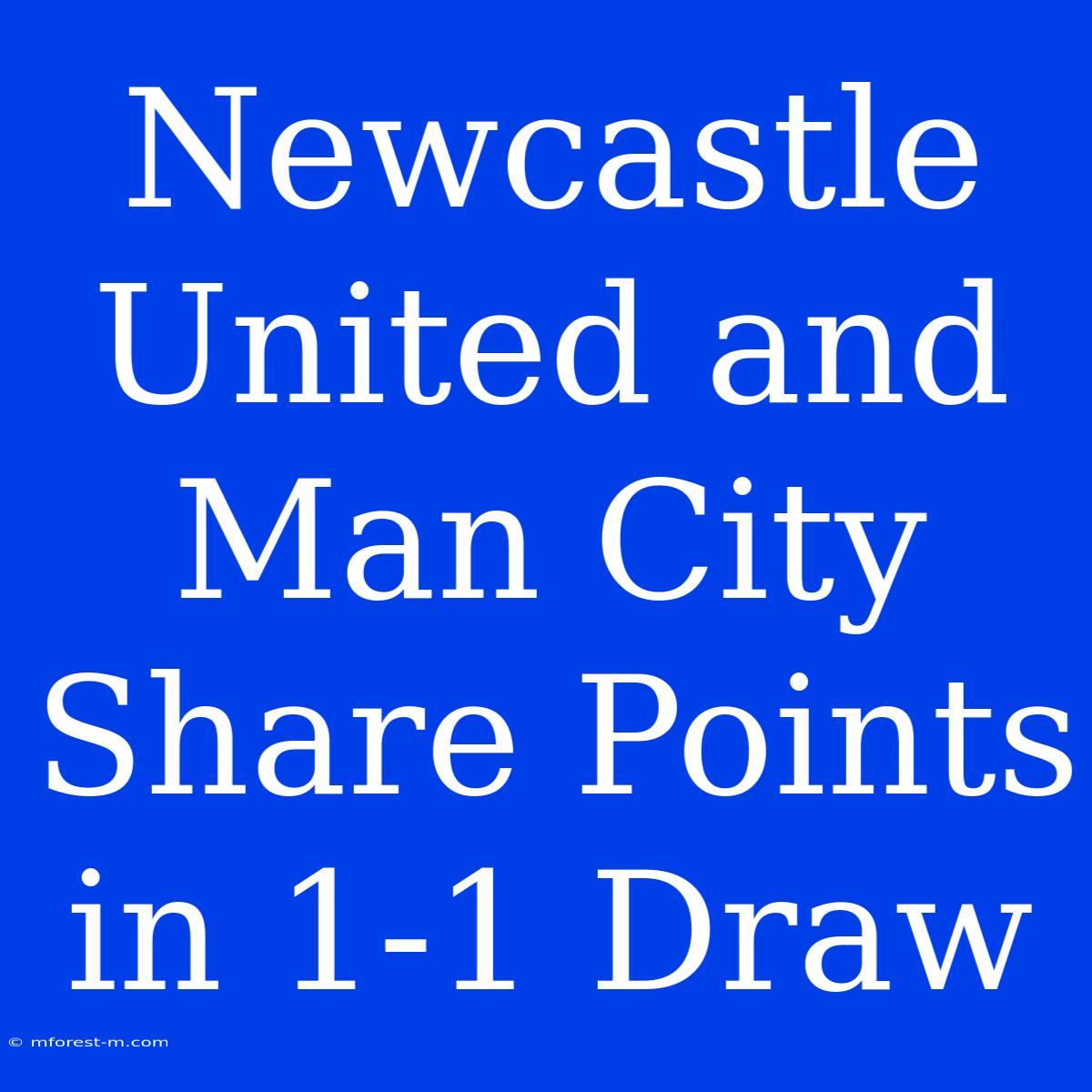 Newcastle United And Man City Share Points In 1-1 Draw 