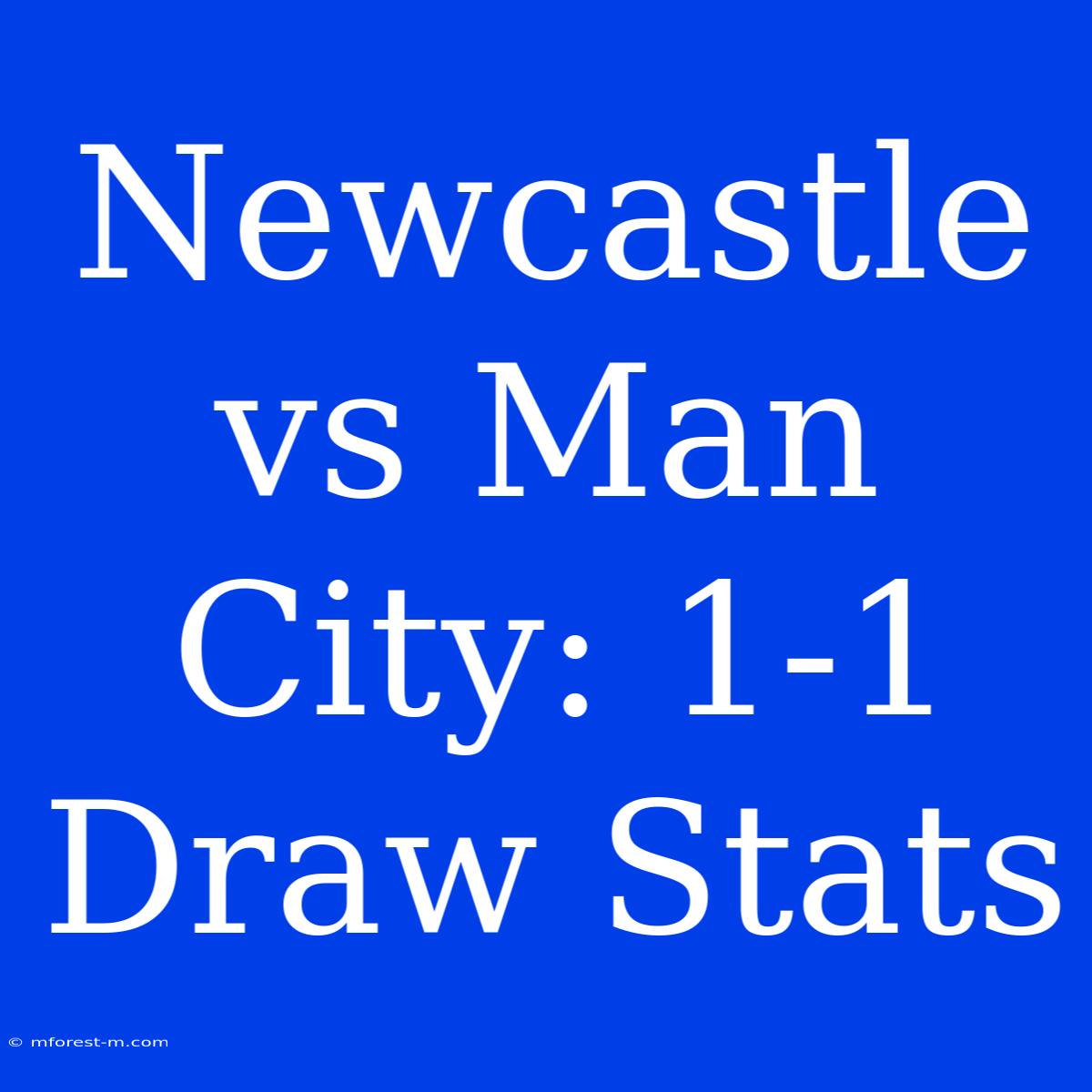 Newcastle Vs Man City: 1-1 Draw Stats