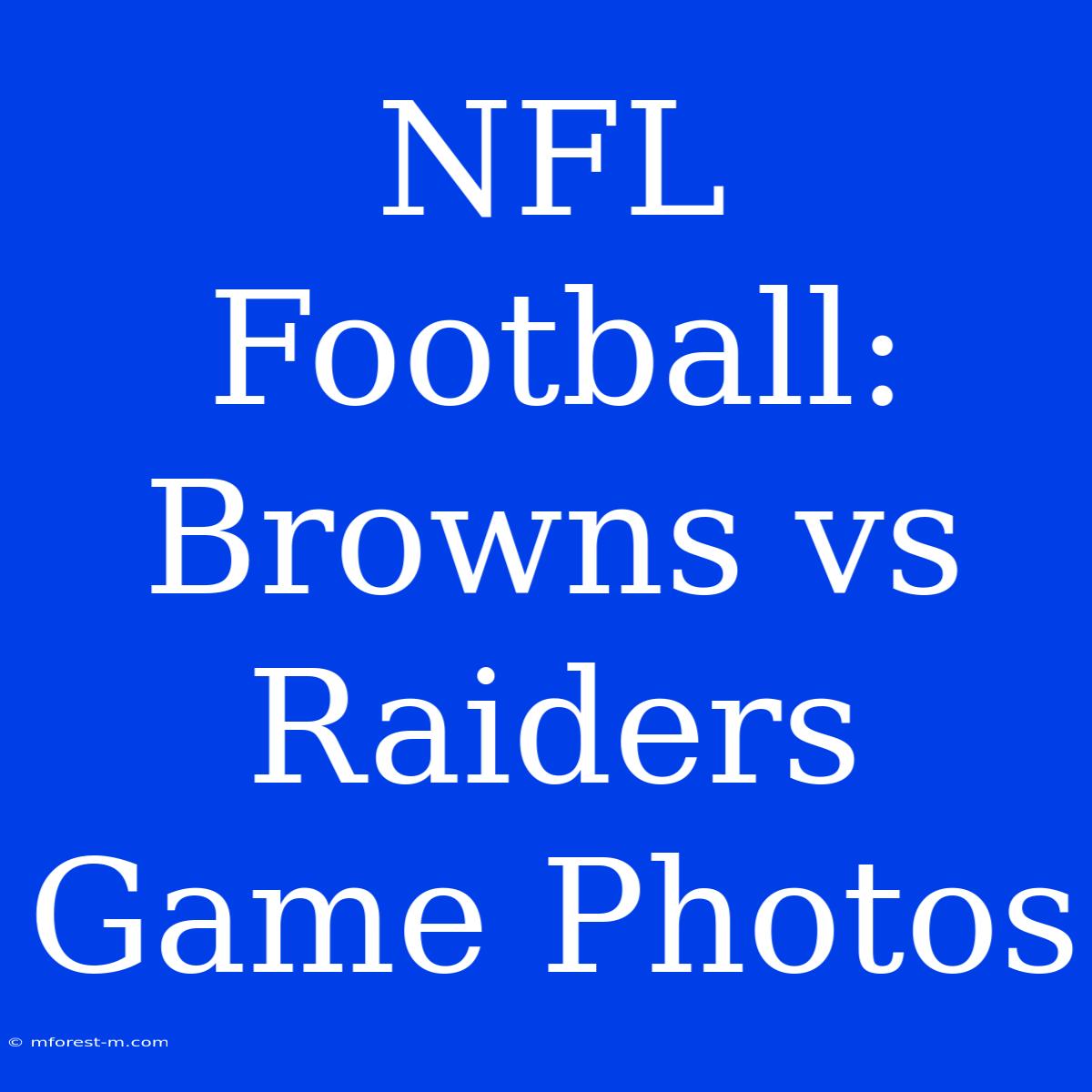 NFL Football: Browns Vs Raiders Game Photos