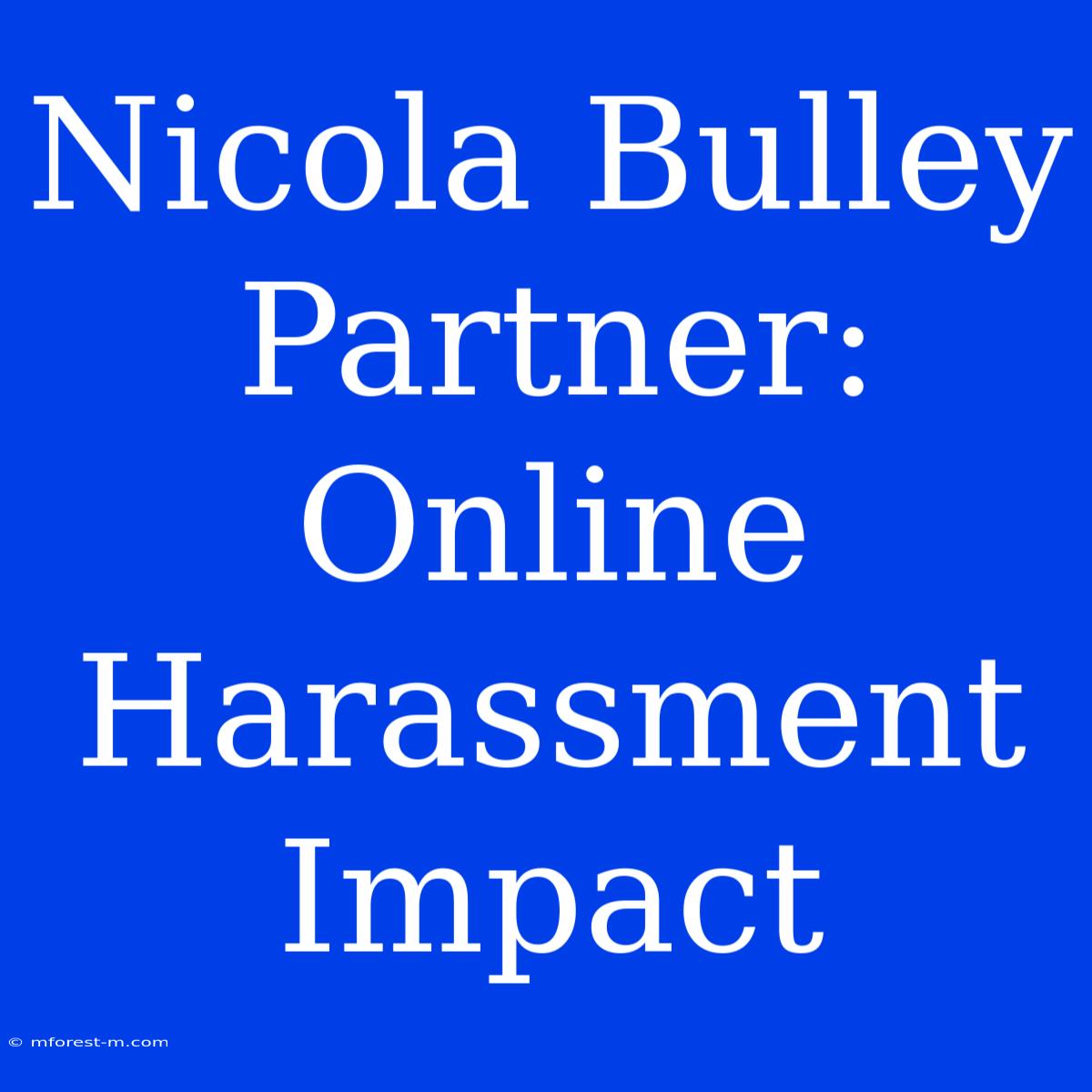 Nicola Bulley Partner: Online Harassment Impact 