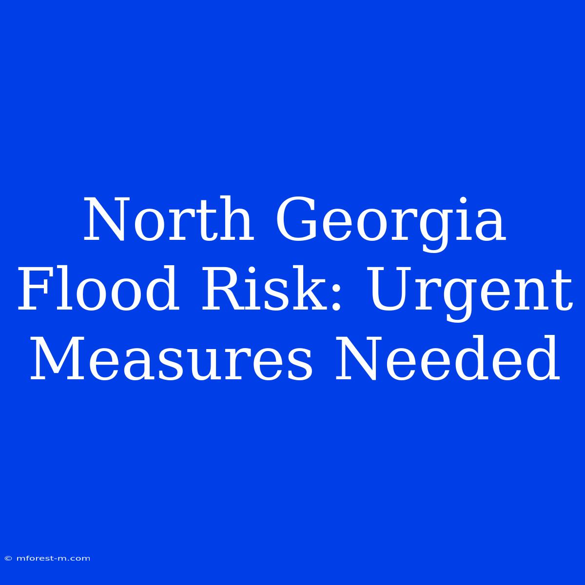 North Georgia Flood Risk: Urgent Measures Needed