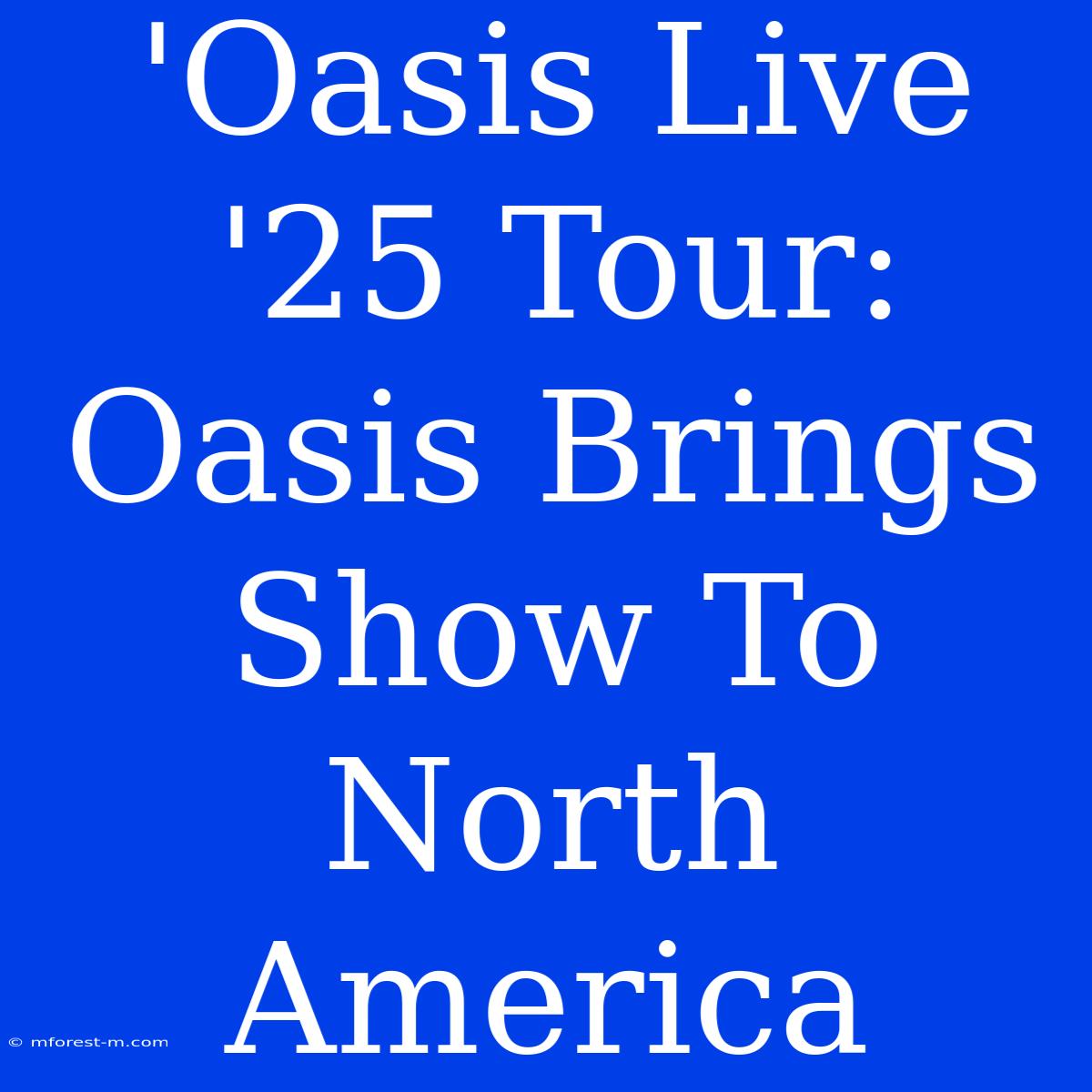 'Oasis Live '25 Tour: Oasis Brings Show To North America