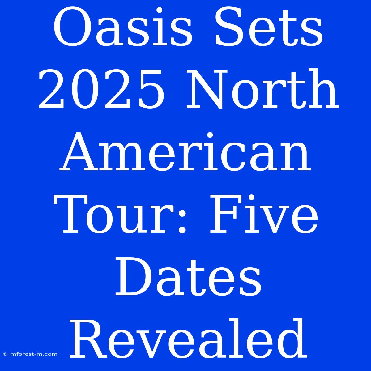 Oasis Sets 2025 North American Tour: Five Dates Revealed