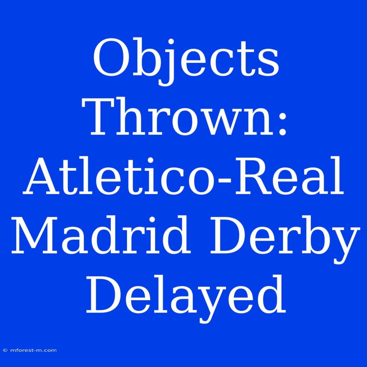 Objects Thrown: Atletico-Real Madrid Derby Delayed