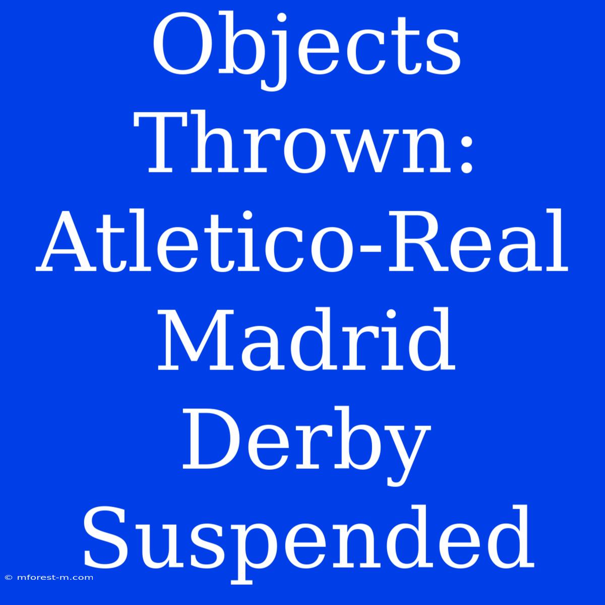 Objects Thrown: Atletico-Real Madrid Derby Suspended 