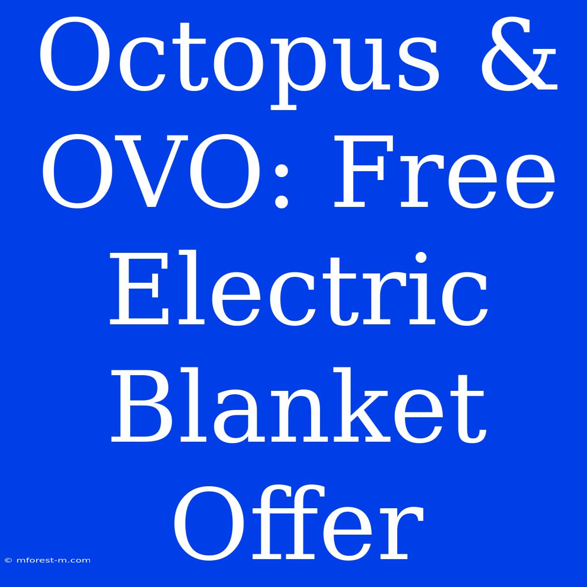 Octopus & OVO: Free Electric Blanket Offer