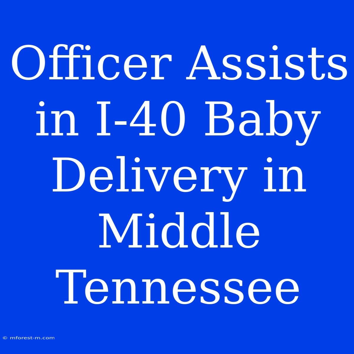 Officer Assists In I-40 Baby Delivery In Middle Tennessee