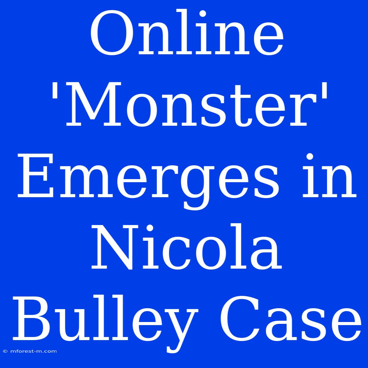 Online 'Monster' Emerges In Nicola Bulley Case