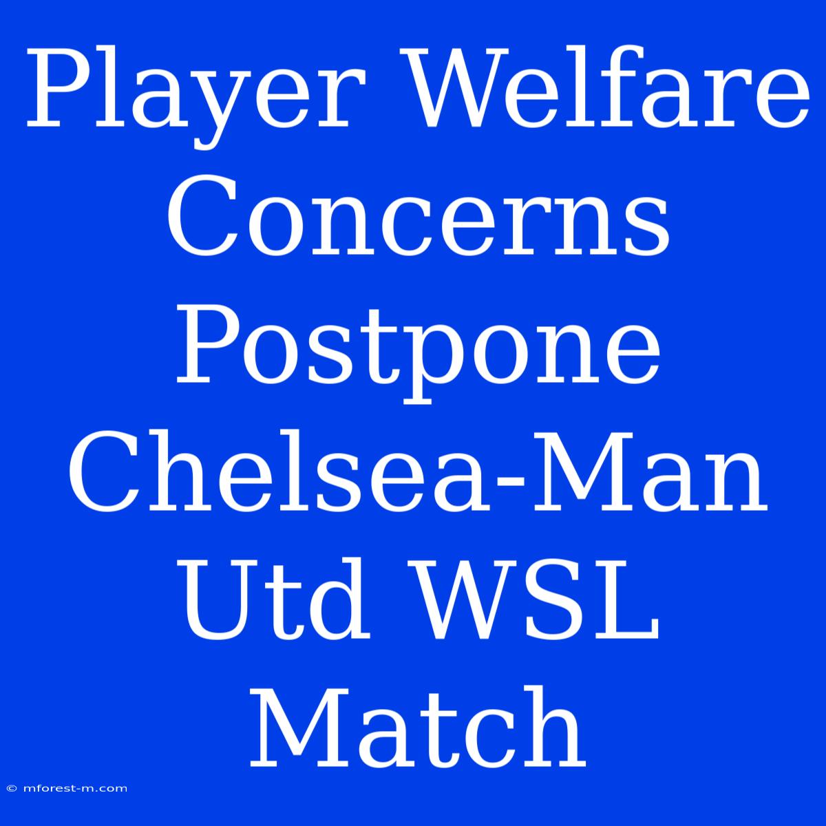 Player Welfare Concerns Postpone Chelsea-Man Utd WSL Match