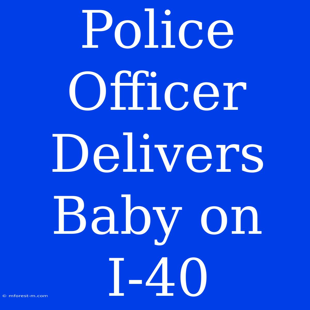 Police Officer Delivers Baby On I-40