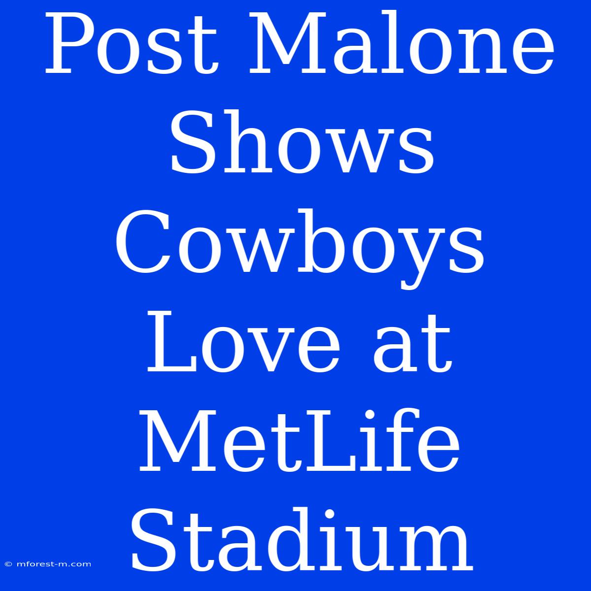 Post Malone Shows Cowboys Love At MetLife Stadium