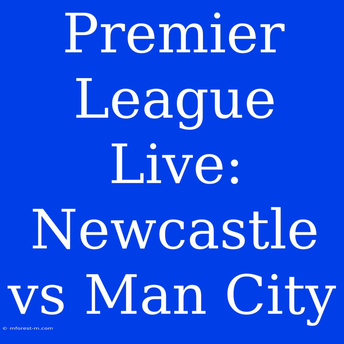 Premier League Live: Newcastle Vs Man City