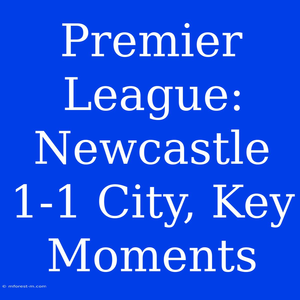 Premier League: Newcastle 1-1 City, Key Moments