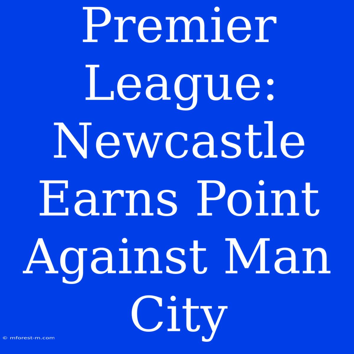 Premier League: Newcastle Earns Point Against Man City