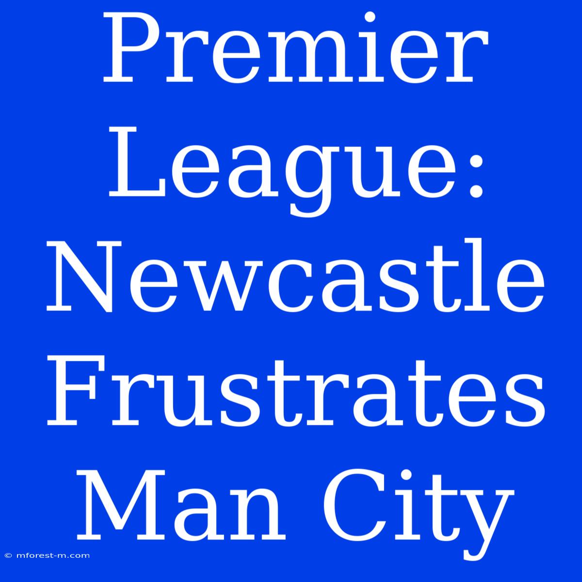 Premier League: Newcastle Frustrates Man City 