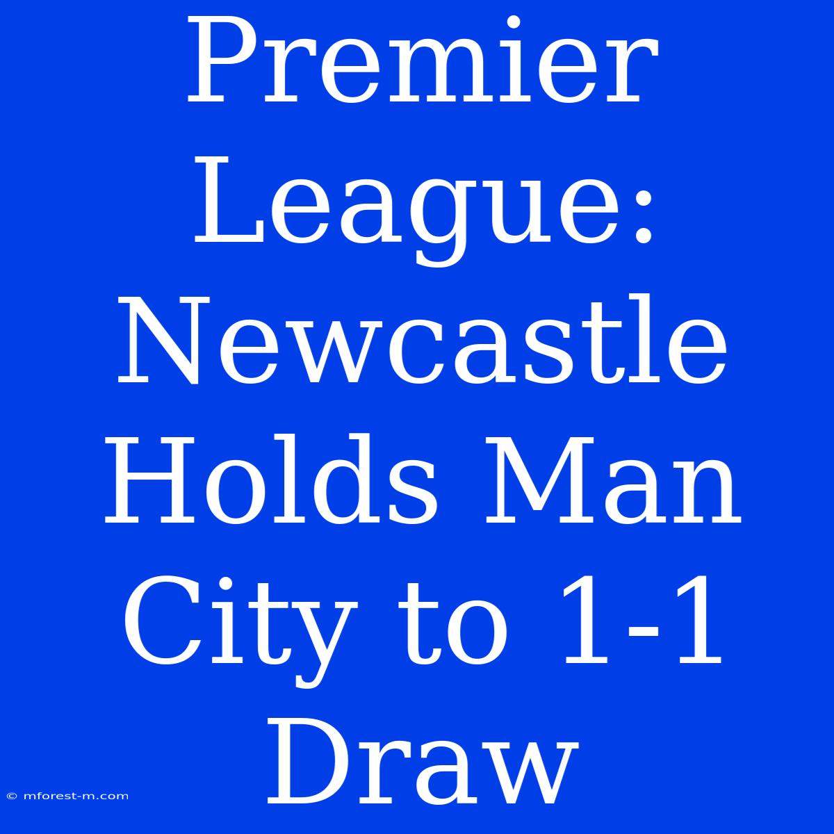 Premier League: Newcastle Holds Man City To 1-1 Draw