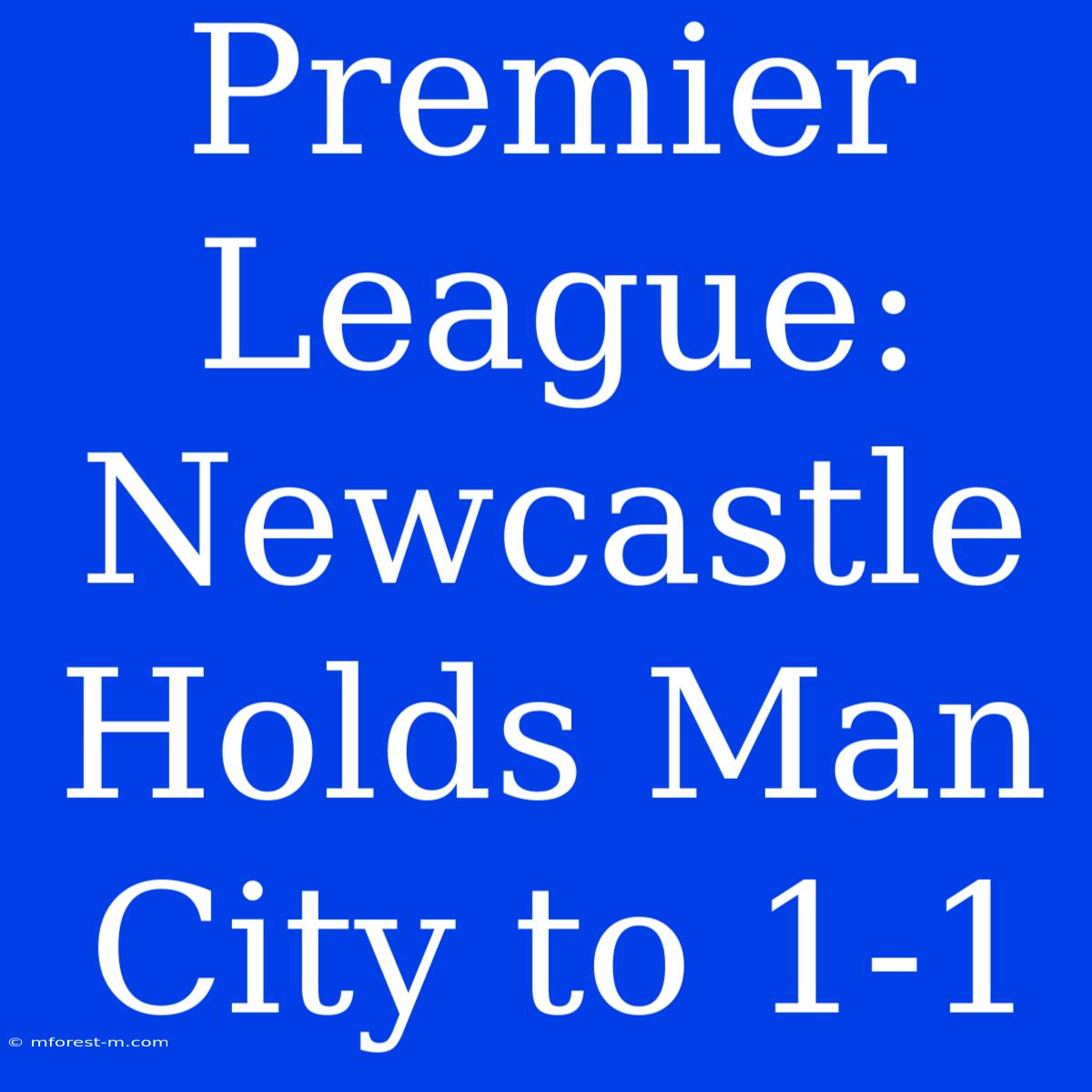 Premier League: Newcastle Holds Man City To 1-1