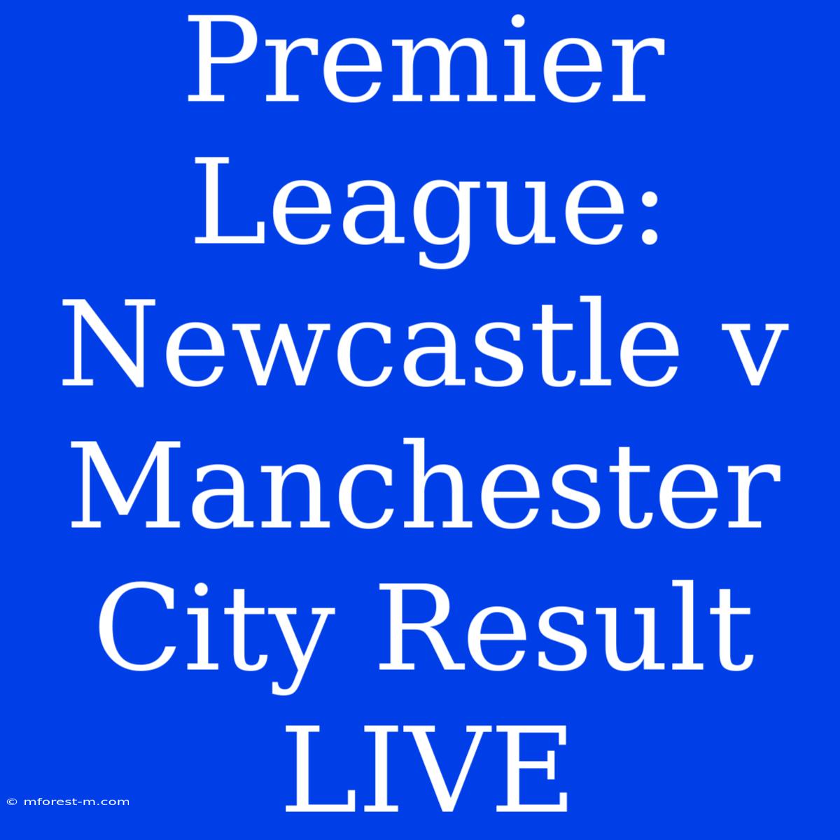 Premier League: Newcastle V Manchester City Result LIVE 