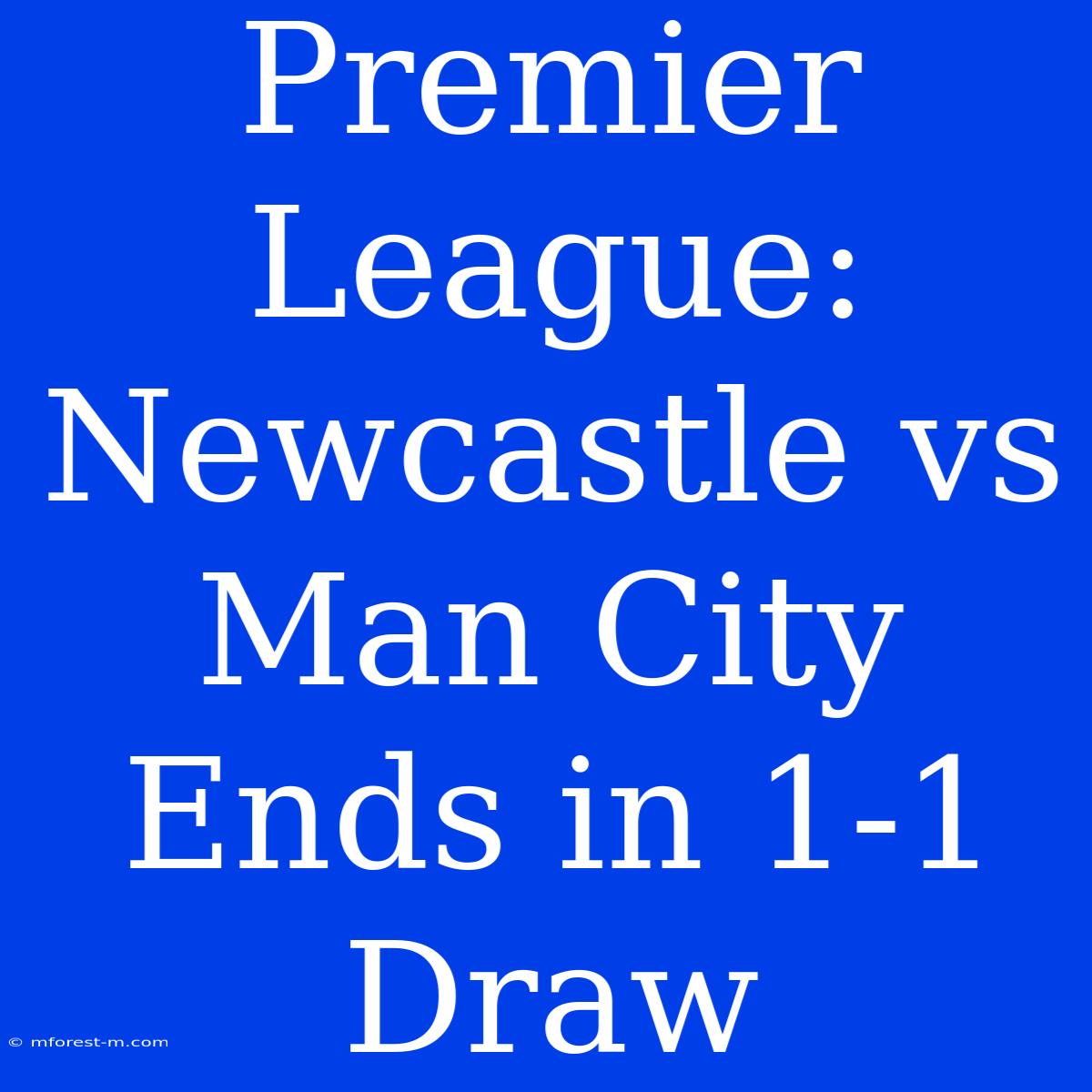 Premier League: Newcastle Vs Man City Ends In 1-1 Draw