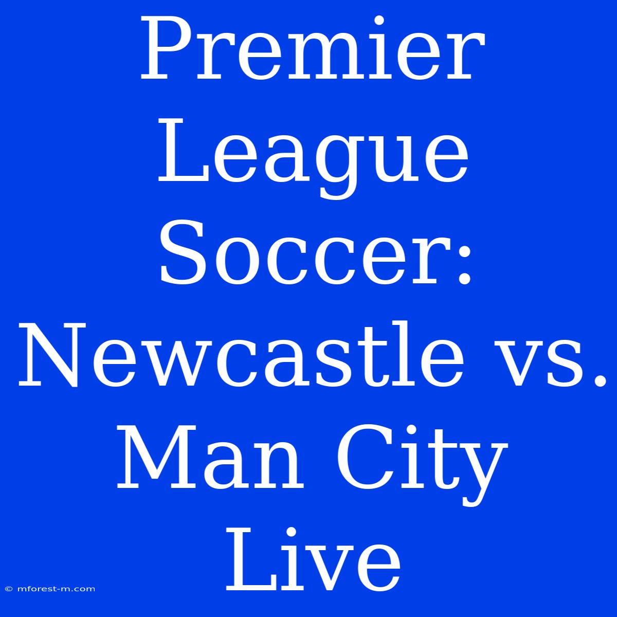 Premier League Soccer: Newcastle Vs. Man City Live