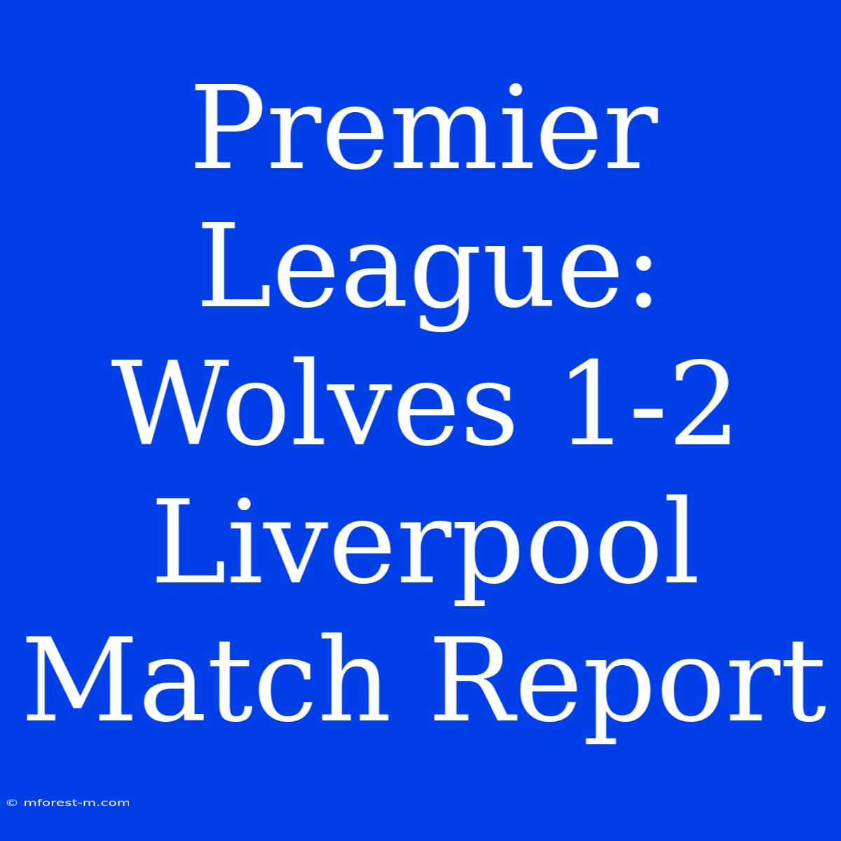 Premier League: Wolves 1-2 Liverpool Match Report