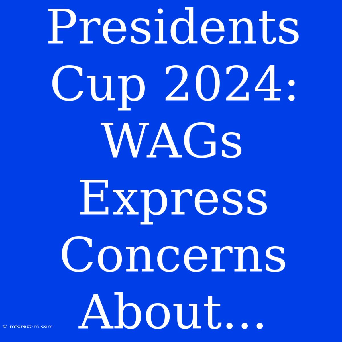 Presidents Cup 2024:  WAGs  Express Concerns About...