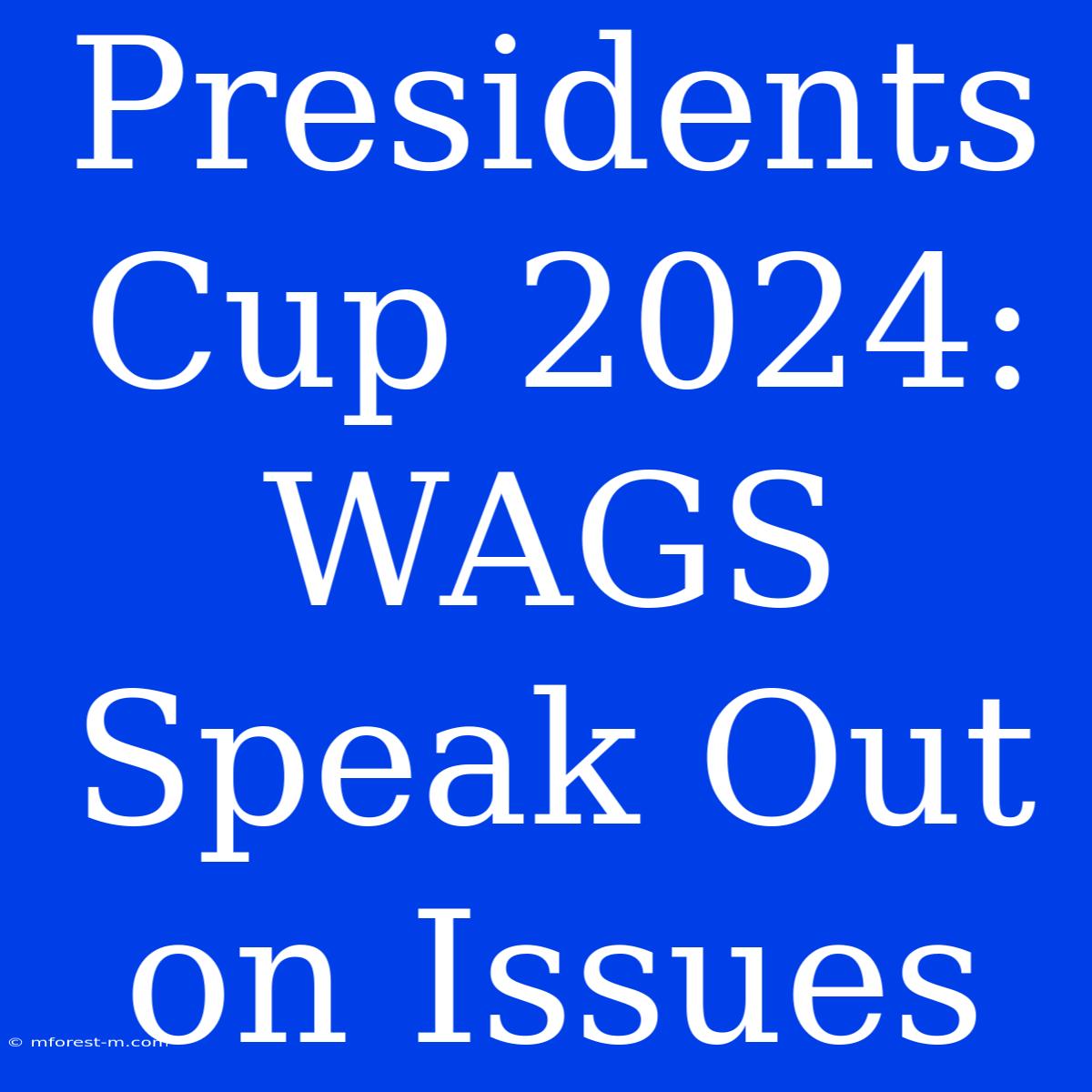 Presidents Cup 2024: WAGS Speak Out On Issues