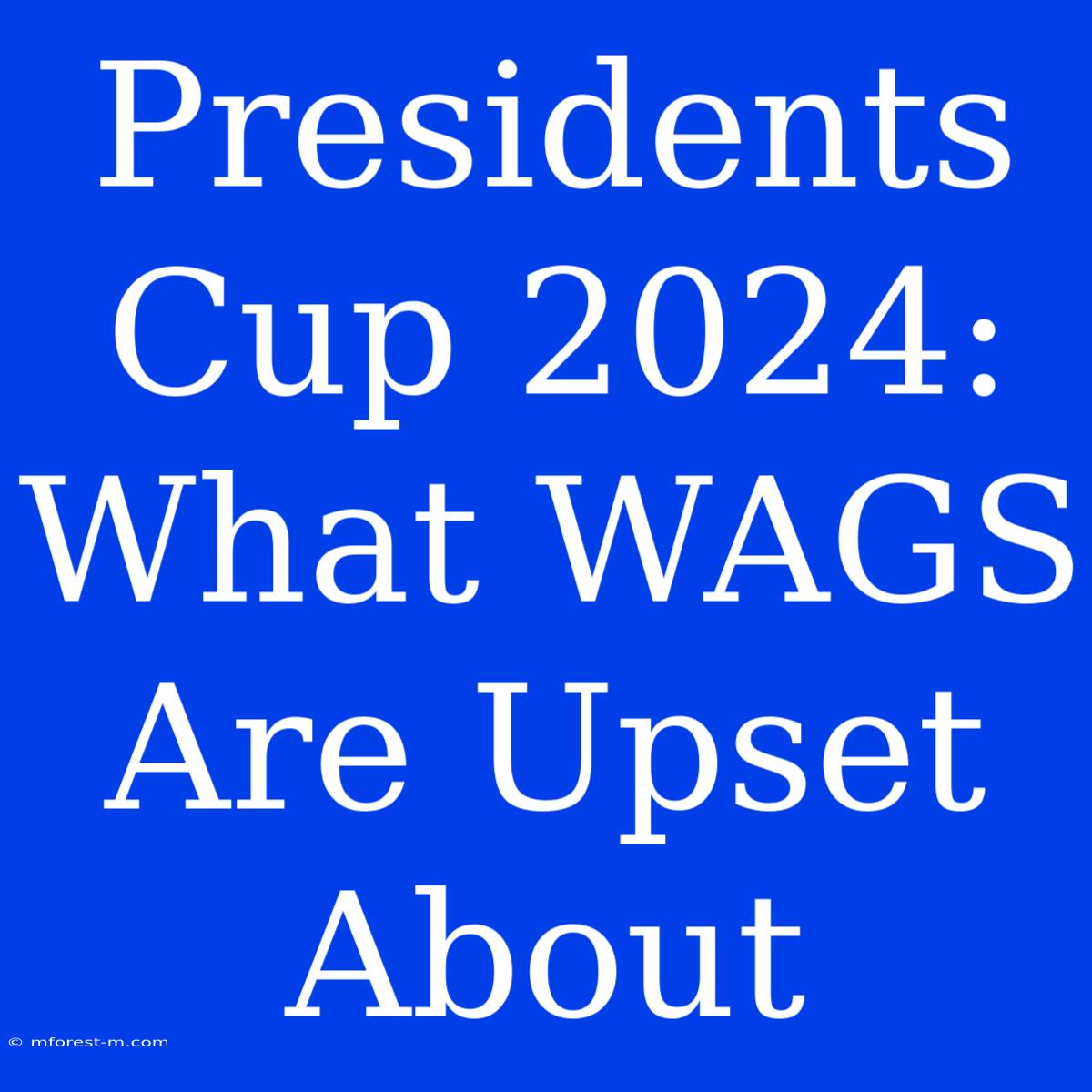 Presidents Cup 2024: What WAGS Are Upset About