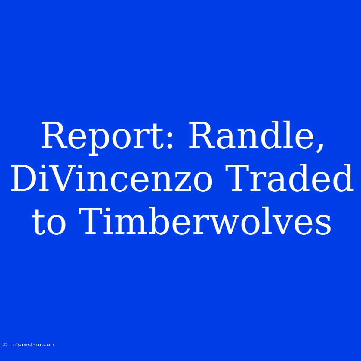 Report: Randle, DiVincenzo Traded To Timberwolves