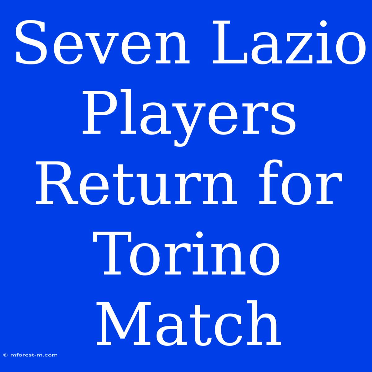 Seven Lazio Players Return For Torino Match