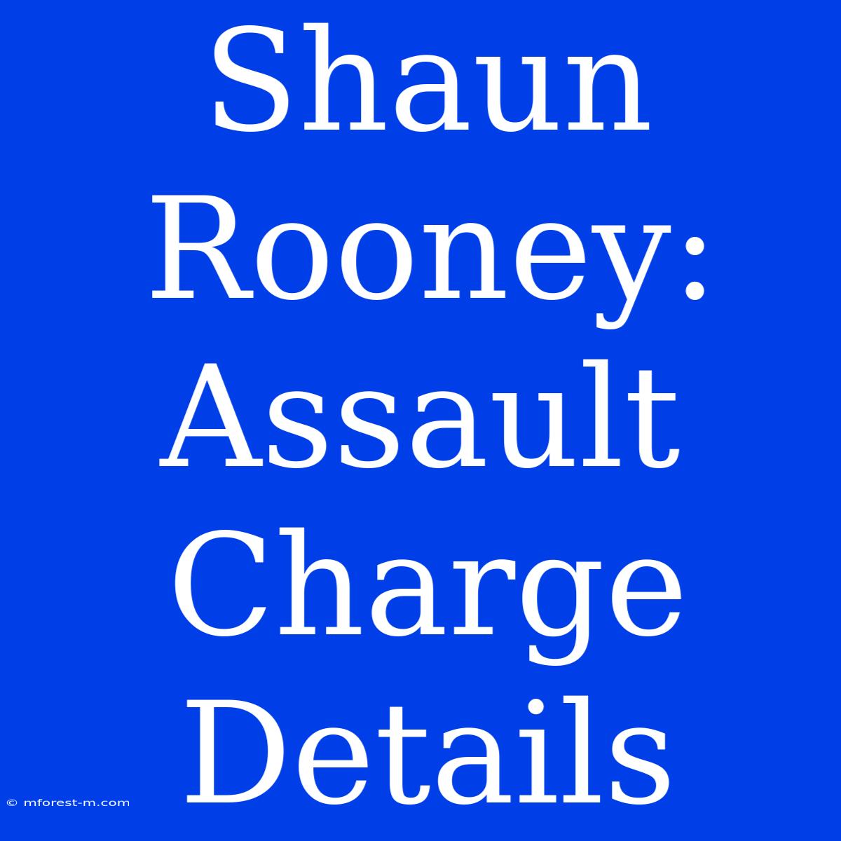 Shaun Rooney: Assault Charge Details