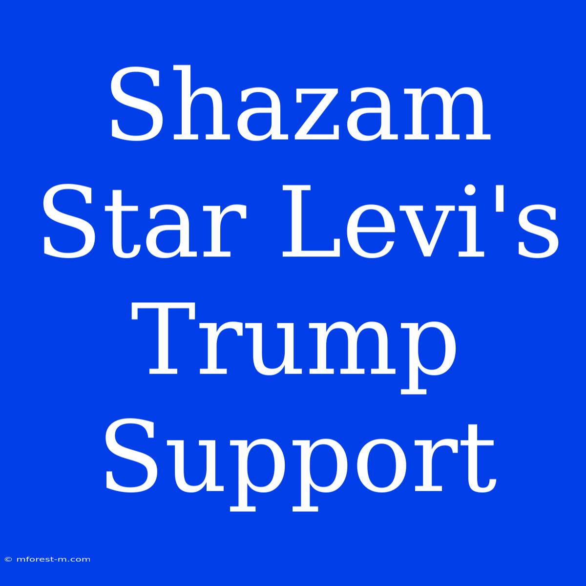 Shazam Star Levi's Trump Support 