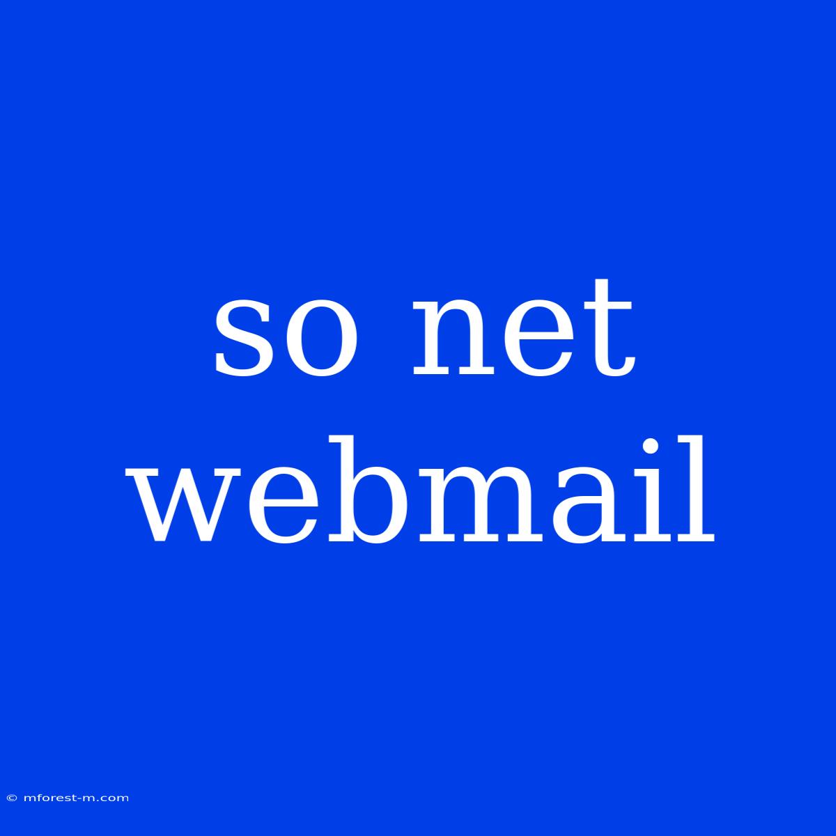 So Net Webmail