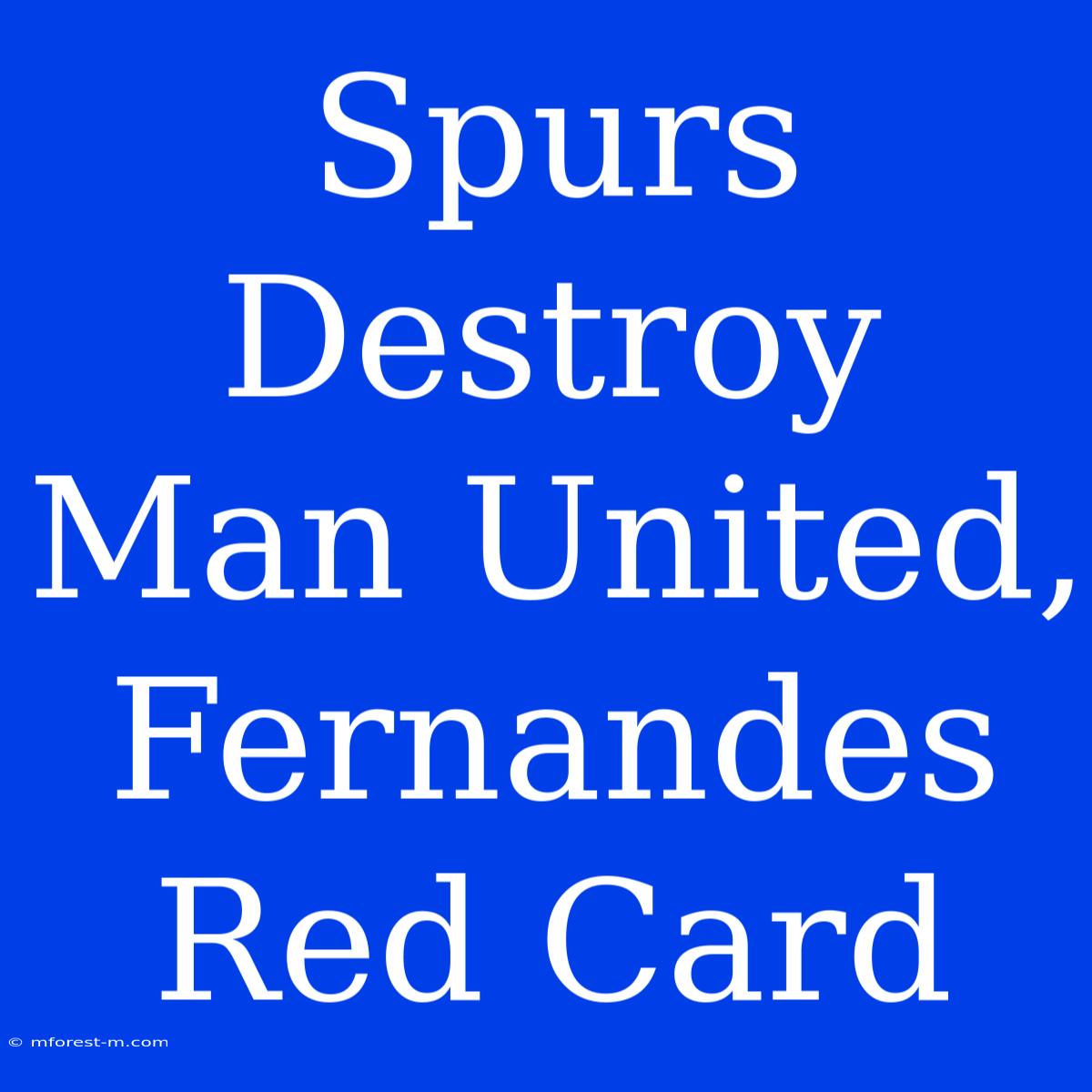 Spurs Destroy Man United, Fernandes Red Card