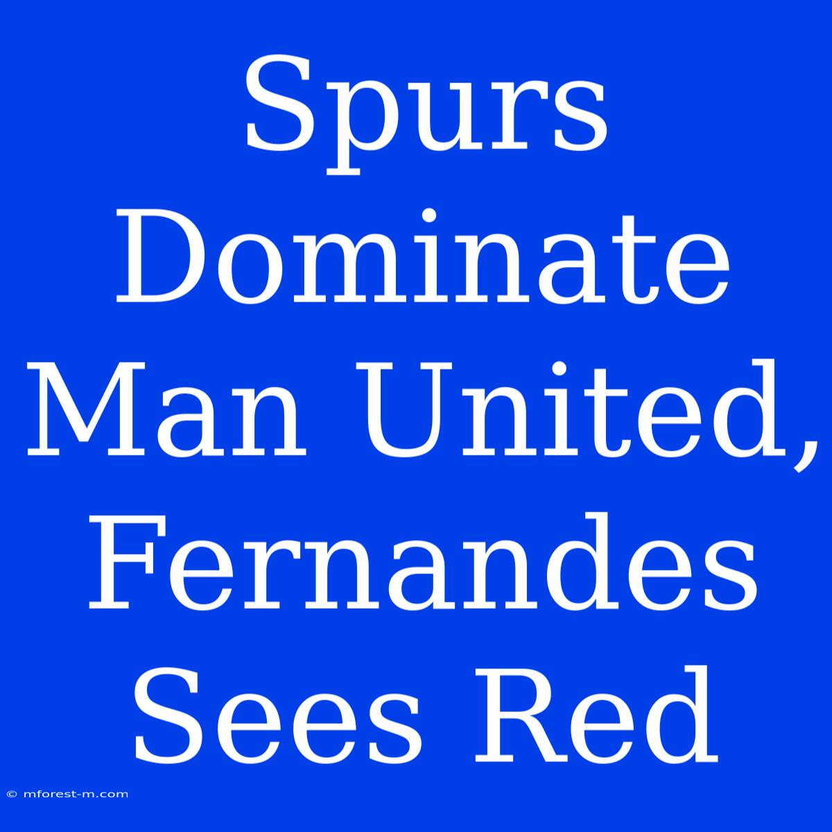 Spurs Dominate Man United, Fernandes Sees Red