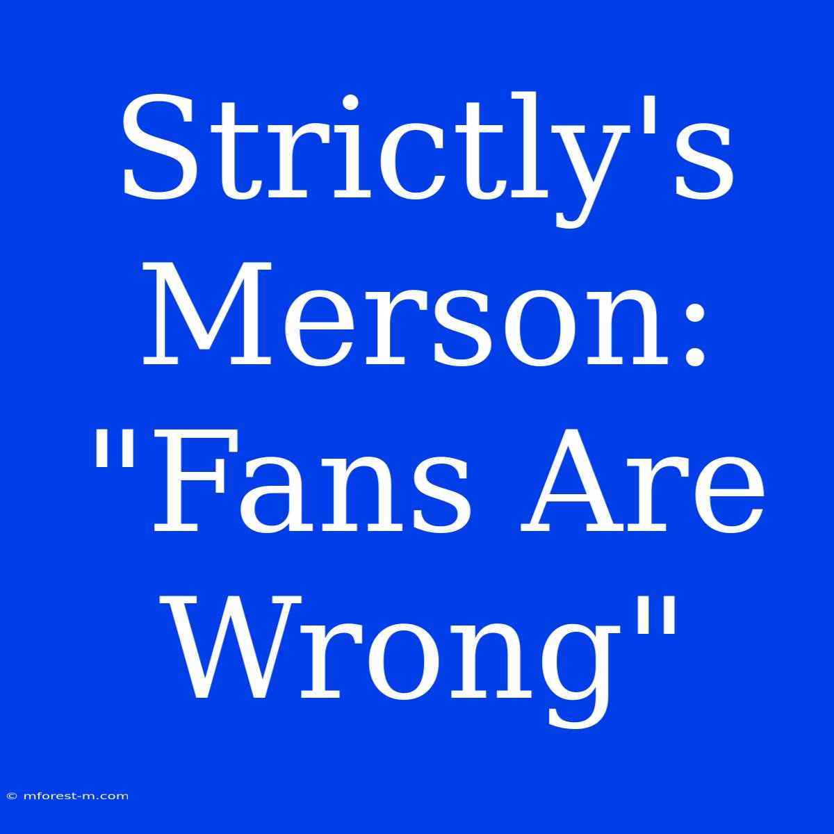 Strictly's Merson: 