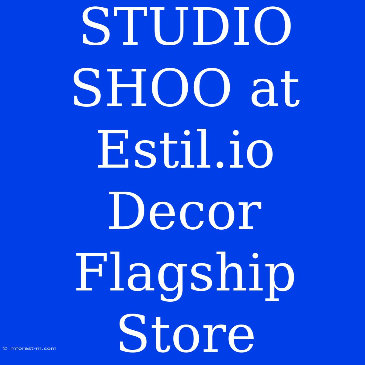 STUDIO SHOO At Estil.io Decor Flagship Store