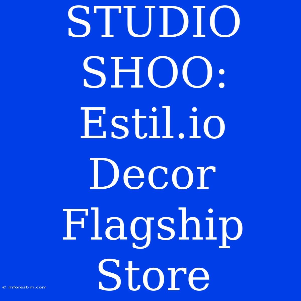 STUDIO SHOO: Estil.io Decor Flagship Store