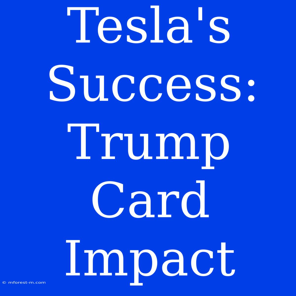 Tesla's Success: Trump Card Impact