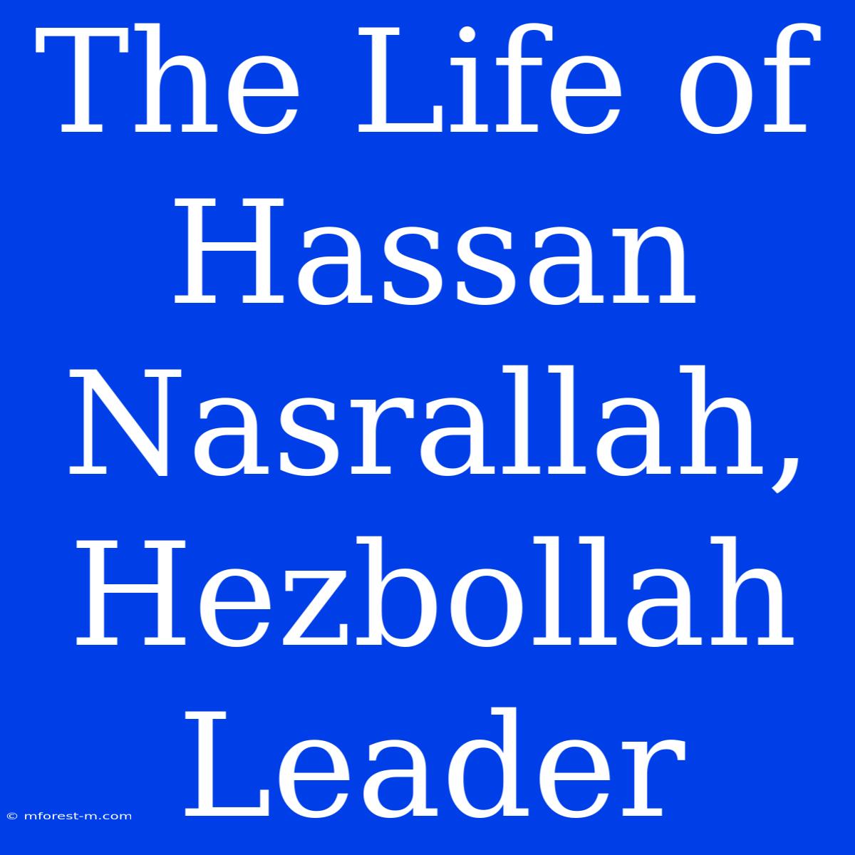 The Life Of Hassan Nasrallah, Hezbollah Leader