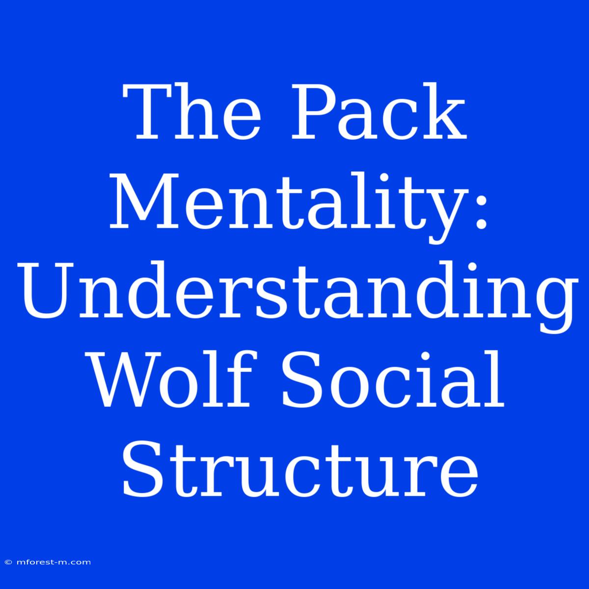 The Pack Mentality: Understanding Wolf Social Structure