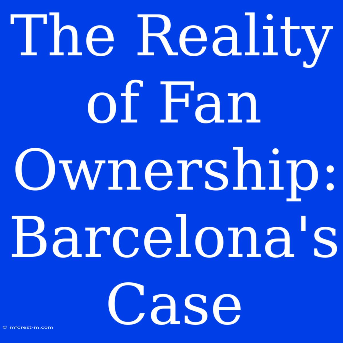 The Reality Of Fan Ownership: Barcelona's Case 