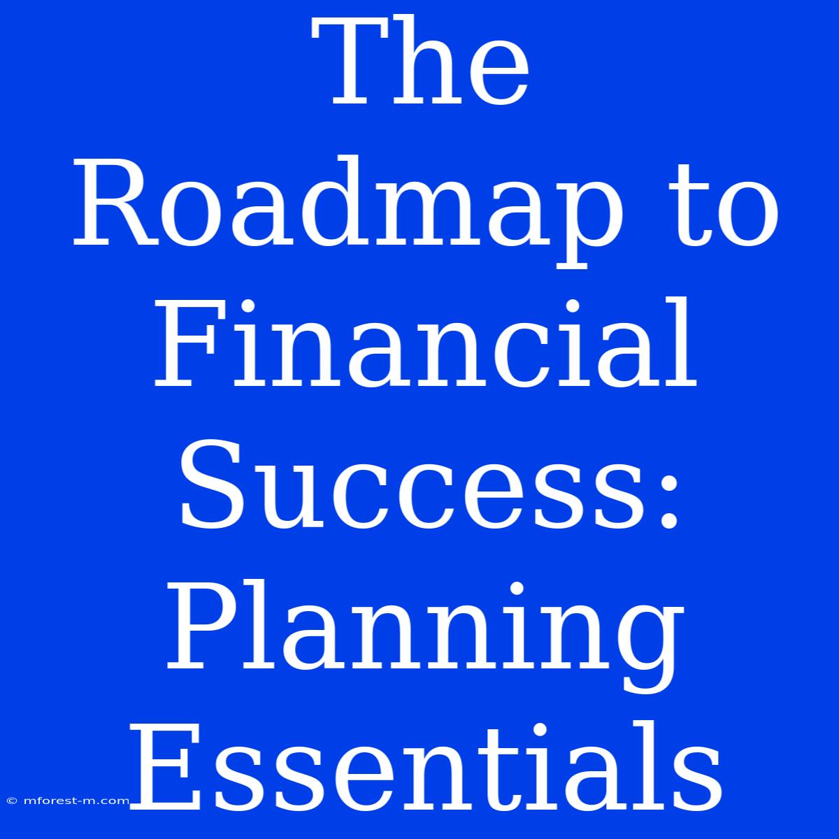 The Roadmap To Financial Success: Planning Essentials